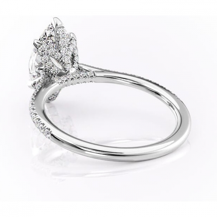 Inel de logodnă Tove din aur Alb 14kt cu moissanite tăietură marquise – Montură pavé rafinată pentru profil înalt | Personalizează și configurează gratuit online [4]