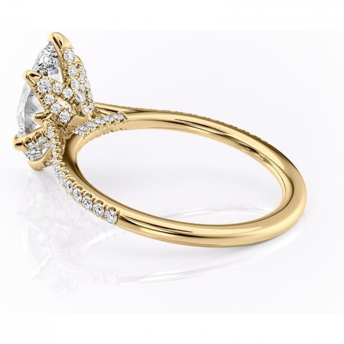 Inel de logodnă Tove din aur Galben 14kt cu moissanite tăietură marquise – Montură pavé rafinată pentru profil înalt | Personalizează și configurează gratuit online [5]