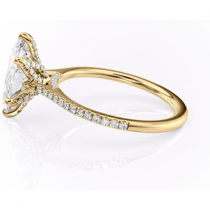 Inel de logodnă Tove din aur Galben 14kt cu moissanite tăietură marquise – Montură pavé rafinată pentru profil înalt | Personalizează și configurează gratuit online [6]