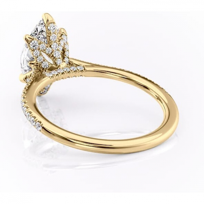 Inel de logodnă Tove din aur Galben 14kt cu moissanite tăietură marquise – Montură pavé rafinată pentru profil înalt | Personalizează și configurează gratuit online [4]