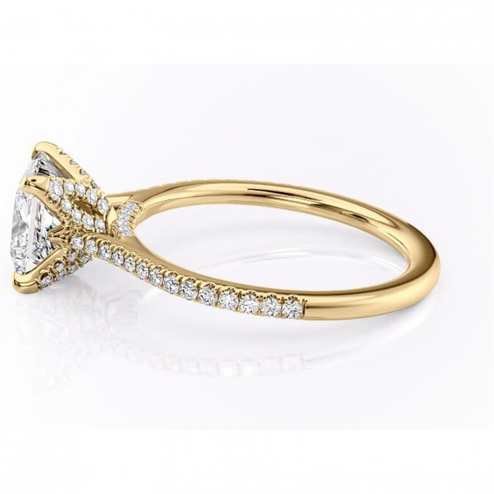 Inel de logodnă Tove din aur Galben 14kt cu moissanite tăietură princess – Montură pavé rafinată pentru profil înalt | Personalizează și configurează gratuit online [6]