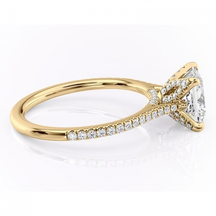 Inel de logodnă Tove din aur Galben 14kt cu moissanite tăietură princess – Montură pavé rafinată pentru profil înalt | Personalizează și configurează gratuit online [2]