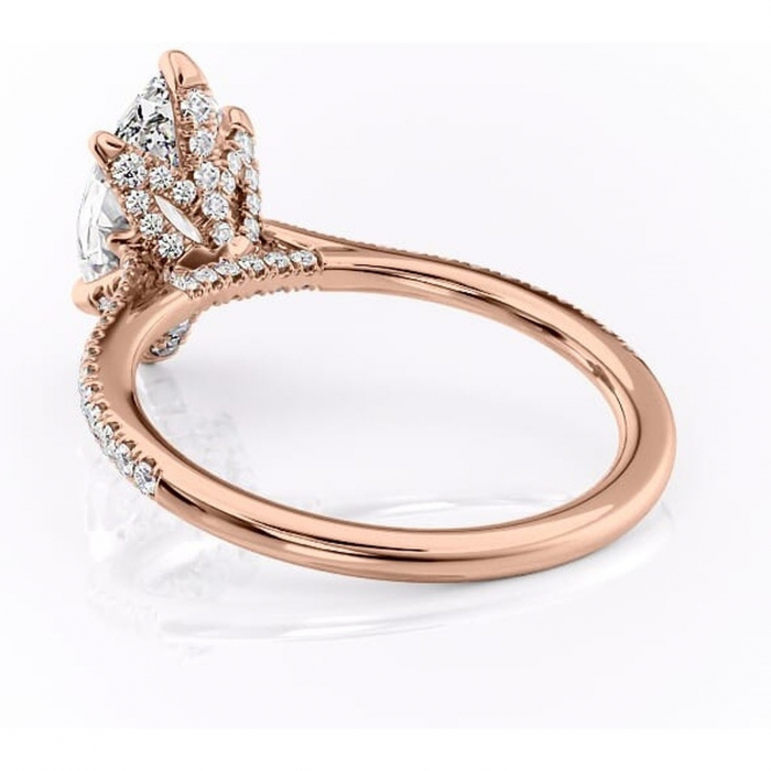 Inel de logodnă Tove din aur Rose 14kt cu moissanite tăietură marquise – Montură pavé rafinată pentru profil înalt | Personalizează și configurează gratuit online [4]