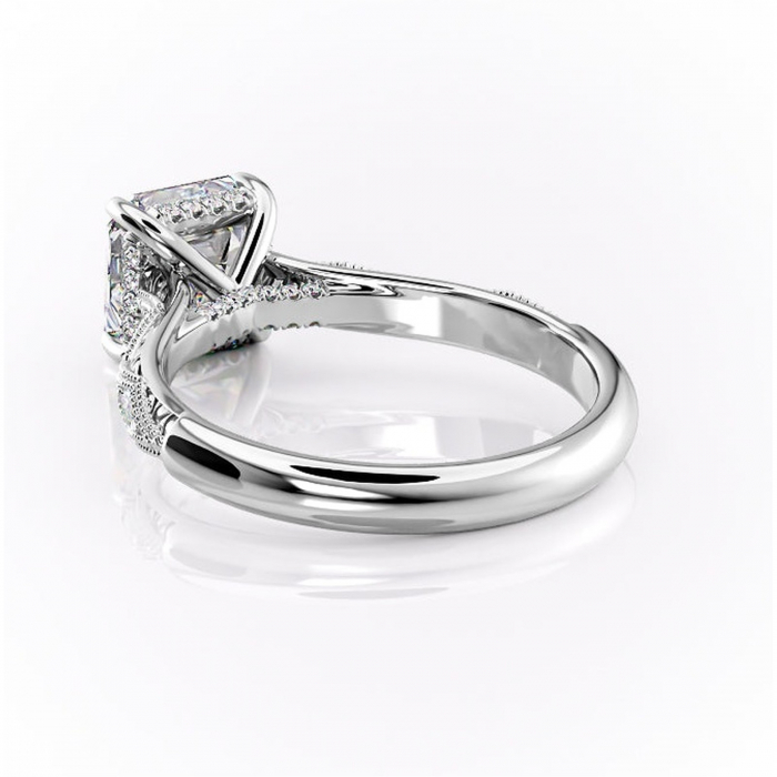 Inel de logodnă Vespera din aur Alb 14kt cu moissanite tăietură asscher – Pietre laterale rafinată pentru profil înalt | Personalizează și configurează gratuit online [4]