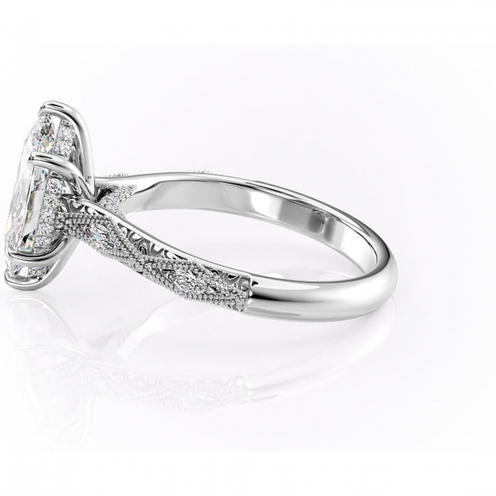 Inel de logodnă Vespera din aur Alb 14kt cu moissanite tăietură marquise – Pietre laterale rafinată pentru profil înalt | Personalizează și configurează gratuit online [6]