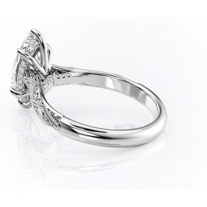 Inel de logodnă Vespera din aur Alb 14kt cu moissanite tăietură marquise – Pietre laterale rafinată pentru profil înalt | Personalizează și configurează gratuit online [5]