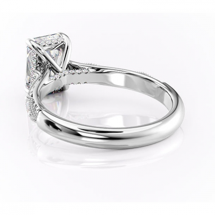 Inel de logodnă Vespera din aur Alb 18kt cu moissanite tăietură radiantă – Pietre laterale rafinată pentru profil înalt | Personalizează și configurează gratuit online [4]
