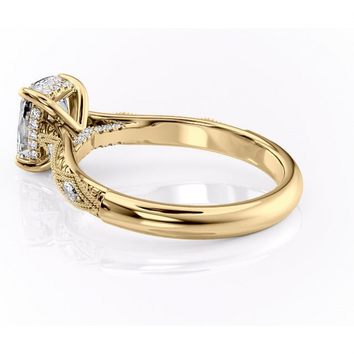 Inel de logodnă Vespera din aur Galben 14kt cu moissanite tăietură asscher – Pietre laterale rafinată pentru profil înalt | Personalizează și configurează gratuit online [5]