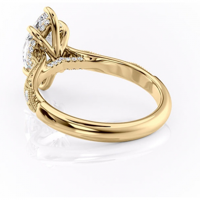 Inel de logodnă Vespera din aur Galben 14kt cu moissanite tăietură marquise – Pietre laterale rafinată pentru profil înalt | Personalizează și configurează gratuit online [4]