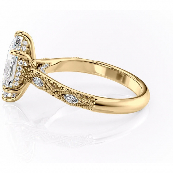 Inel de logodnă Vespera din aur Galben 14kt cu moissanite tăietură marquise – Pietre laterale rafinată pentru profil înalt | Personalizează și configurează gratuit online [6]