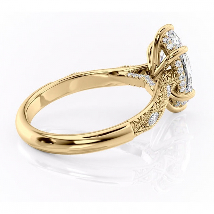 Inel de logodnă Vespera din aur Galben 14kt cu moissanite tăietură marquise – Pietre laterale rafinată pentru profil înalt | Personalizează și configurează gratuit online [3]