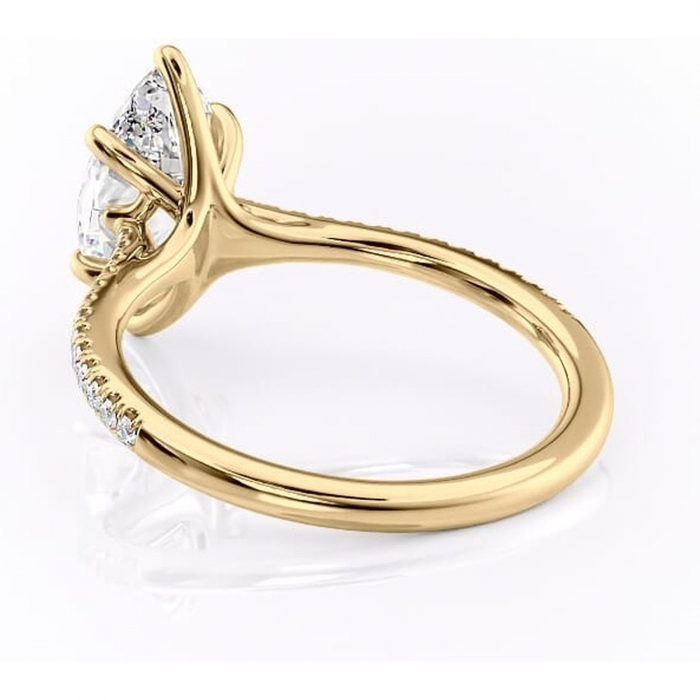 Inel de logodnă Victoria din aur Galben 14kt cu moissanite tăietură marquise – Montură pavé rafinată pentru profil mediu | Personalizează și configurează gratuit online [4]