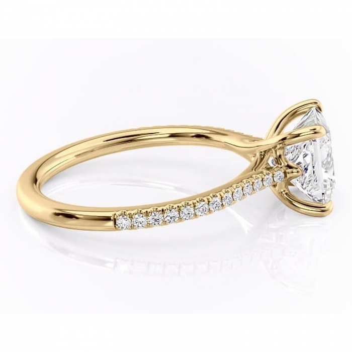 Inel de logodnă Victoria din aur Galben 14kt cu moissanite tăietură princess – Montură pavé rafinată pentru profil mediu | Personalizează și configurează gratuit online [2]