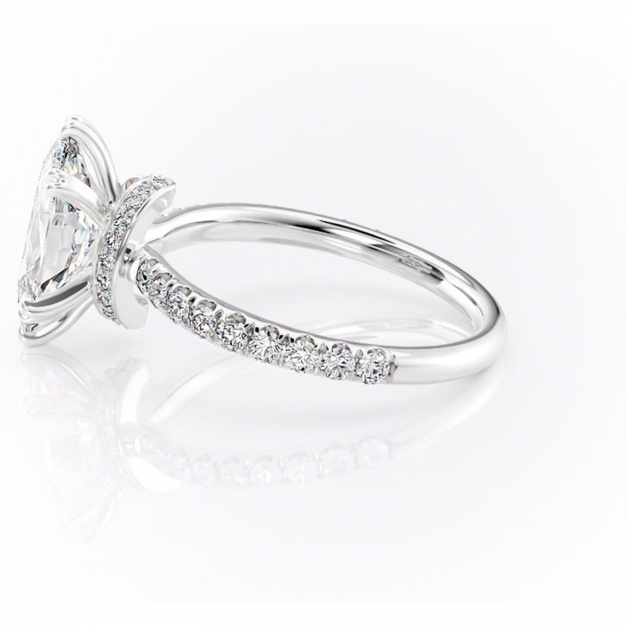 Inel de logodnă Vivienne din aur Alb 14kt cu moissanite tăietură marquise – Montură pavé rafinată pentru profil înalt | Personalizează și configurează gratuit online [6]