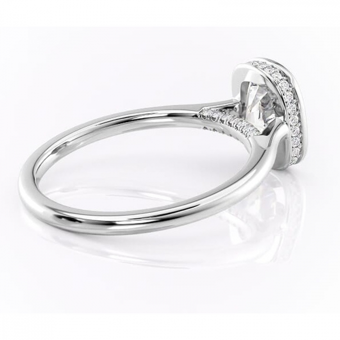 Inel de logodnă Wisteria din aur Alb 14kt cu moissanite tăietură asscher – Solitar rafinată pentru profil înalt | Personalizează și configurează gratuit online [3]