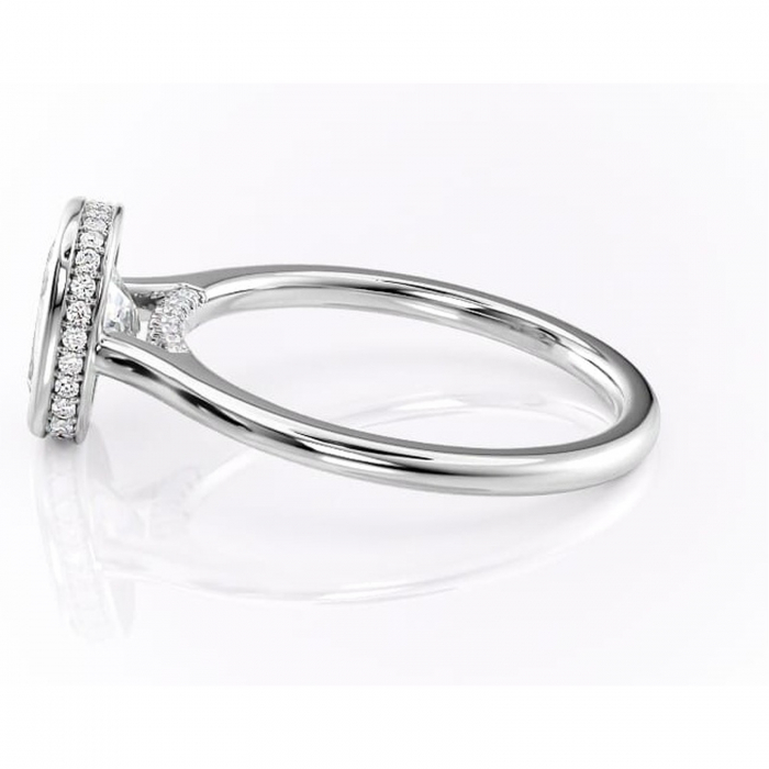 Inel de logodnă Wisteria din aur Alb 14kt cu moissanite tăietură asscher – Solitar rafinată pentru profil înalt | Personalizează și configurează gratuit online [6]