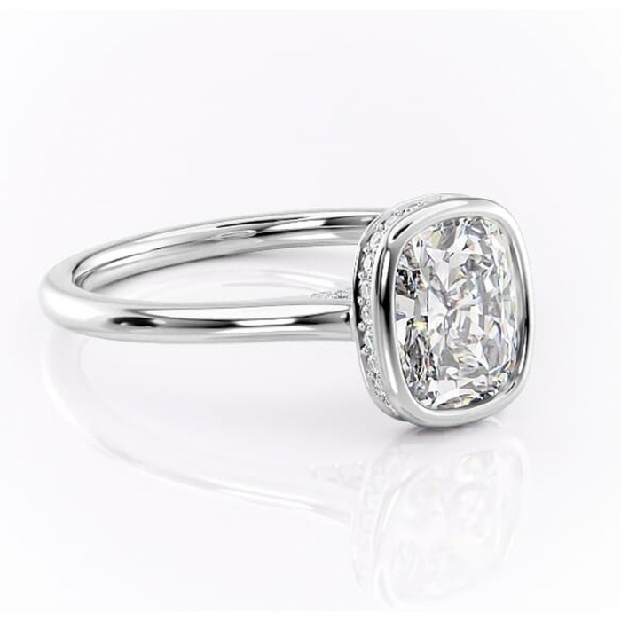 Inel de logodnă Wisteria din aur Alb 14kt cu moissanite tăietură asscher – Solitar rafinată pentru profil înalt | Personalizează și configurează gratuit online [1]