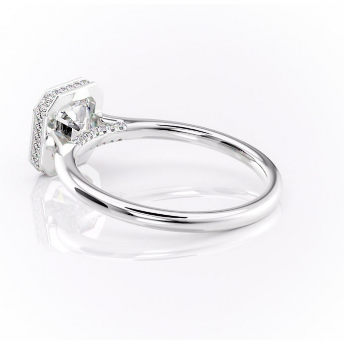 Inel de logodnă Wisteria din aur Alb 14kt cu moissanite tăietură asscher – Solitar rafinată pentru profil înalt | Personalizează și configurează gratuit online [5]