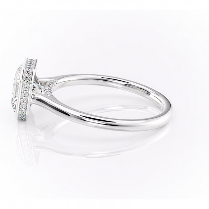 Inel de logodnă Wisteria din aur Alb 14kt cu moissanite tăietură asscher – Solitar rafinată pentru profil înalt | Personalizează și configurează gratuit online [6]