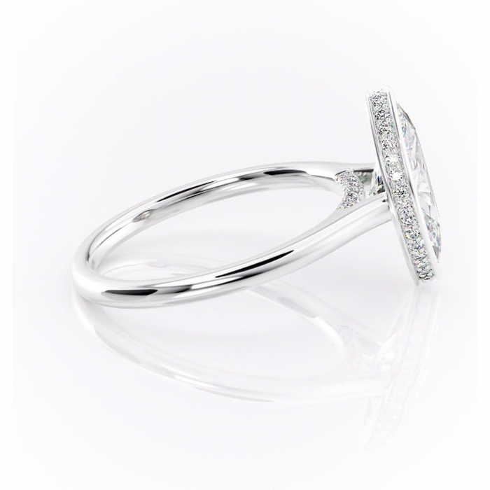 Inel de logodnă Wisteria din aur Alb 14kt cu moissanite tăietură marquise – Solitar rafinată pentru profil înalt | Personalizează și configurează gratuit online [2]