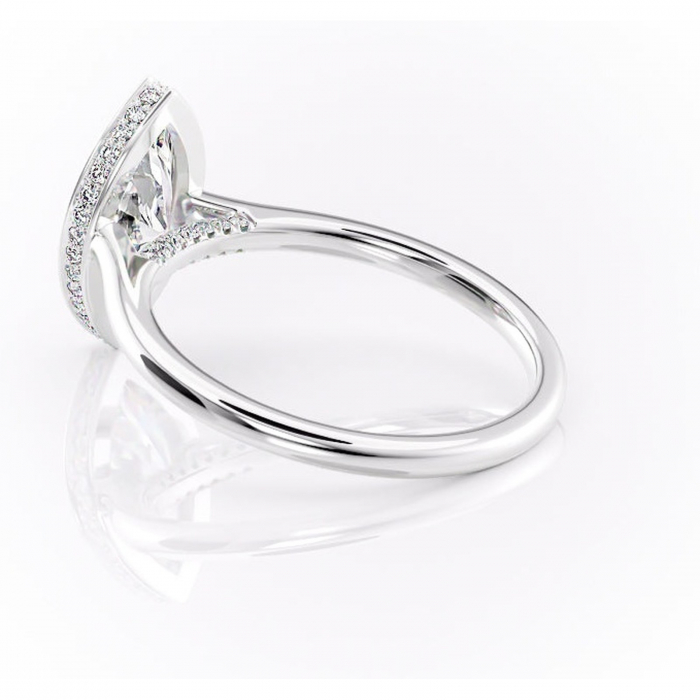 Inel de logodnă Wisteria din aur Alb 14kt cu moissanite tăietură marquise – Solitar rafinată pentru profil înalt | Personalizează și configurează gratuit online [5]