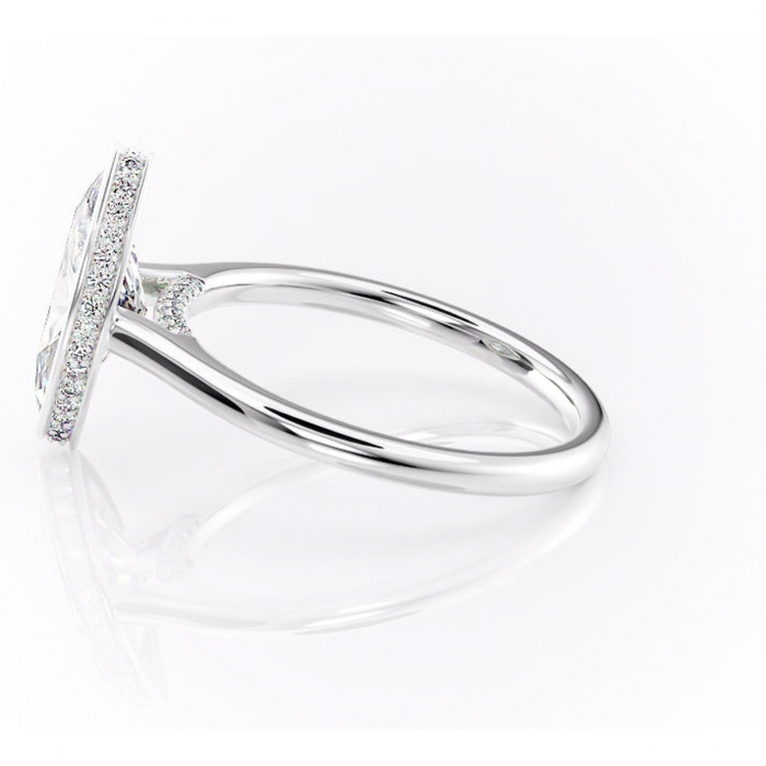 Inel de logodnă Wisteria din aur Alb 14kt cu moissanite tăietură marquise – Solitar rafinată pentru profil înalt | Personalizează și configurează gratuit online [6]