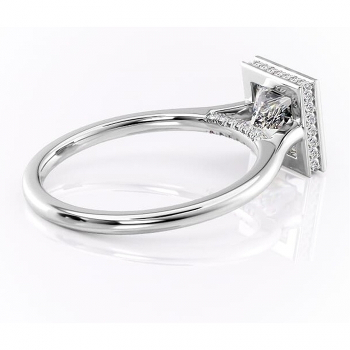 Inel de logodnă Wisteria din aur Alb 14kt cu moissanite tăietură princess – Solitar rafinată pentru profil înalt | Personalizează și configurează gratuit online [3]