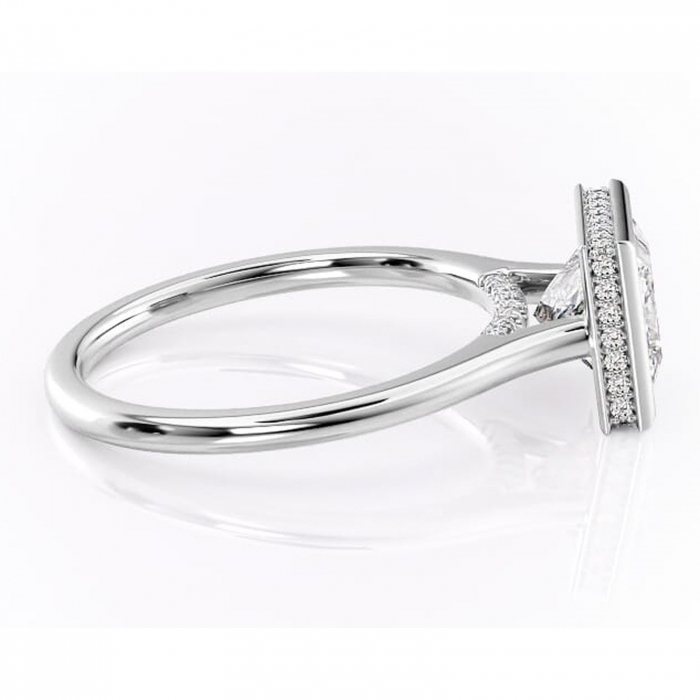 Inel de logodnă Wisteria din aur Alb 14kt cu moissanite tăietură princess – Solitar rafinată pentru profil înalt | Personalizează și configurează gratuit online [2]