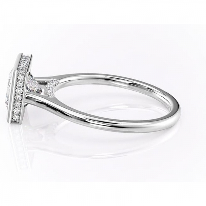 Inel de logodnă Wisteria din aur Alb 14kt cu moissanite tăietură princess – Solitar rafinată pentru profil înalt | Personalizează și configurează gratuit online [6]