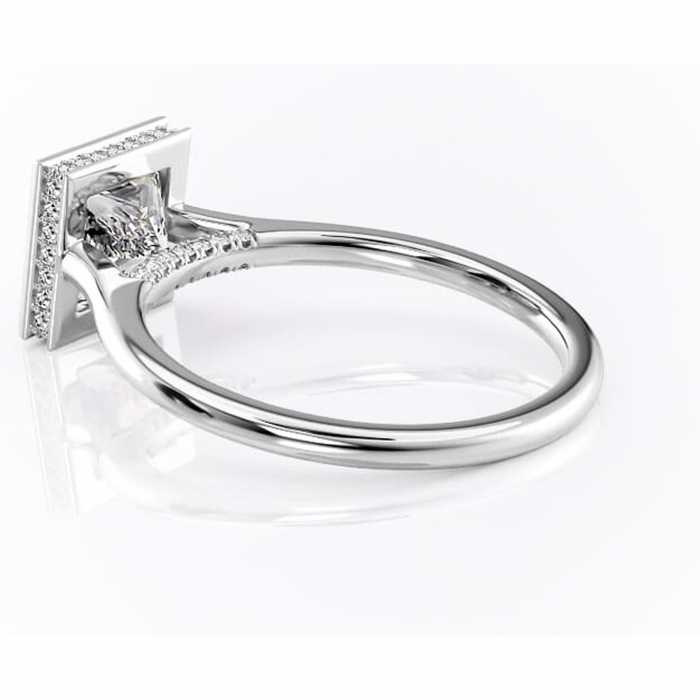 Inel de logodnă Wisteria din aur Alb 14kt cu moissanite tăietură princess – Solitar rafinată pentru profil înalt | Personalizează și configurează gratuit online [5]