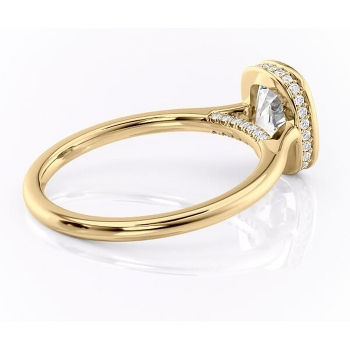 Inel de logodnă Wisteria din aur Galben 14kt cu moissanite tăietură asscher – Solitar rafinată pentru profil înalt | Personalizează și configurează gratuit online [3]