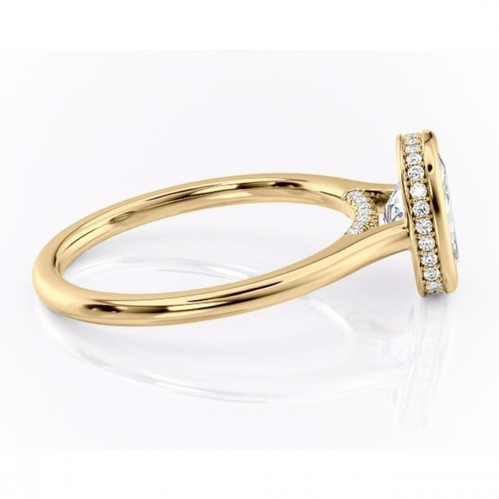 Inel de logodnă Wisteria din aur Galben 14kt cu moissanite tăietură asscher – Solitar rafinată pentru profil înalt | Personalizează și configurează gratuit online [2]