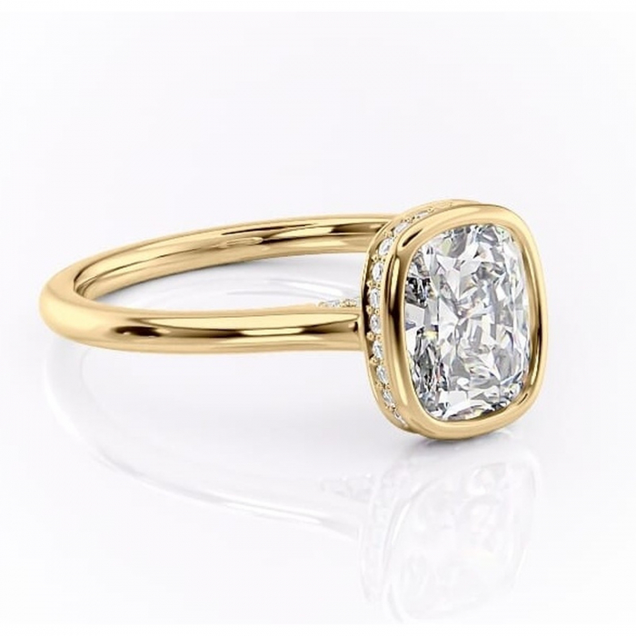 Inel de logodnă Wisteria din aur Galben 14kt cu moissanite tăietură asscher – Solitar rafinată pentru profil înalt | Personalizează și configurează gratuit online [1]