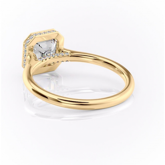 Inel de logodnă Wisteria din aur Galben 18kt cu moissanite tăietură asscher – Solitar rafinată pentru profil înalt | Personalizează și configurează gratuit online [4]