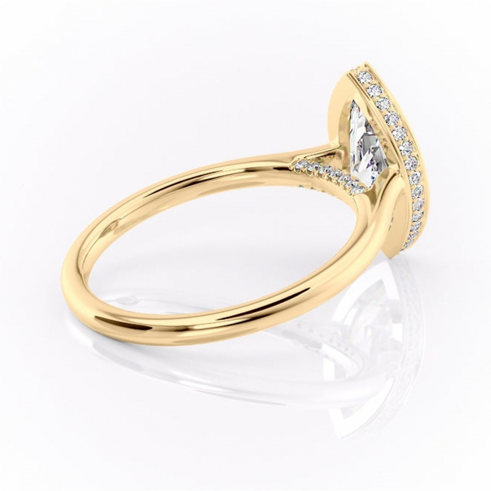 Inel de logodnă Wisteria din aur Galben 14kt cu moissanite tăietură marquise – Solitar rafinată pentru profil înalt | Personalizează și configurează gratuit online [3]