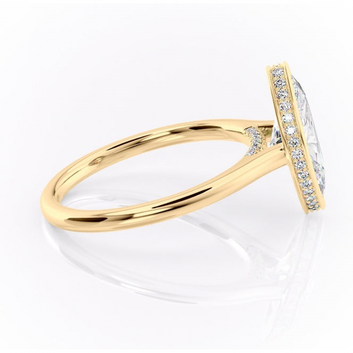 Inel de logodnă Wisteria din aur Galben 14kt cu moissanite tăietură marquise – Solitar rafinată pentru profil înalt | Personalizează și configurează gratuit online [2]