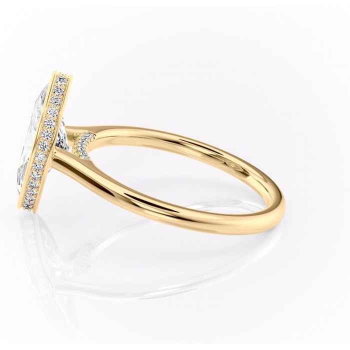 Inel de logodnă Wisteria din aur Galben 14kt cu moissanite tăietură marquise – Solitar rafinată pentru profil înalt | Personalizează și configurează gratuit online [6]