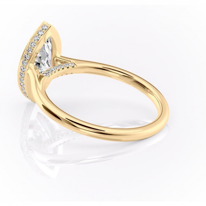 Inel de logodnă Wisteria din aur Galben 14kt cu moissanite tăietură marquise – Solitar rafinată pentru profil înalt | Personalizează și configurează gratuit online [5]