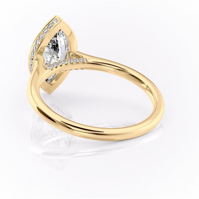 Inel de logodnă Wisteria din aur Galben 14kt cu moissanite tăietură marquise – Solitar rafinată pentru profil înalt | Personalizează și configurează gratuit online [4]