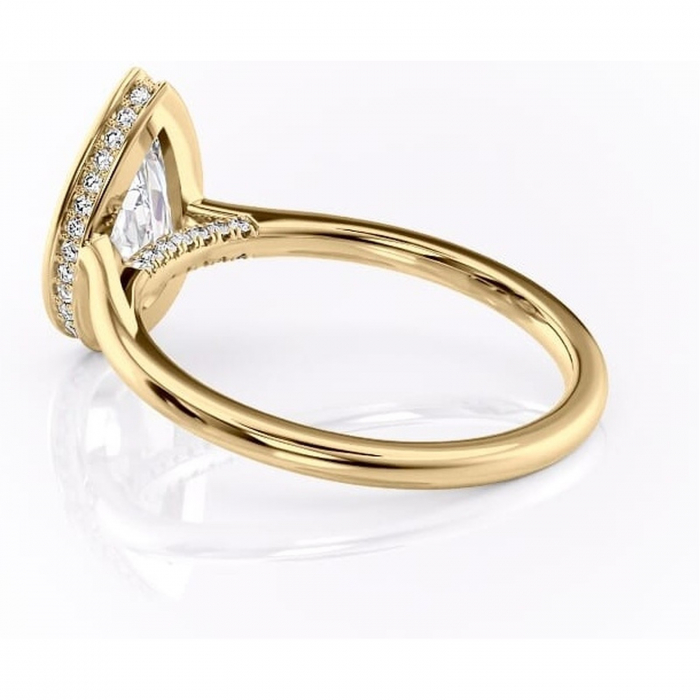 Inel de logodnă Wisteria din aur Galben 14kt cu moissanite tăietură pară – Solitar rafinată pentru profil înalt | Personalizează și configurează gratuit online [5]