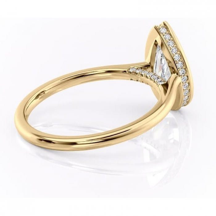 Inel de logodnă Wisteria din aur Galben 14kt cu moissanite tăietură pară – Solitar rafinată pentru profil înalt | Personalizează și configurează gratuit online [3]