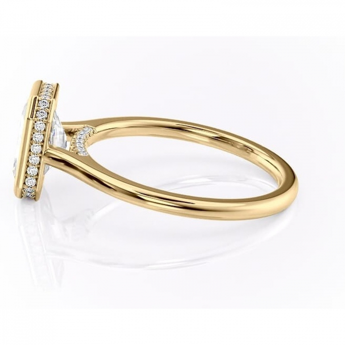 Inel de logodnă Wisteria din aur Galben 14kt cu moissanite tăietură radiantă – Solitar rafinată pentru profil înalt | Personalizează și configurează gratuit online [6]