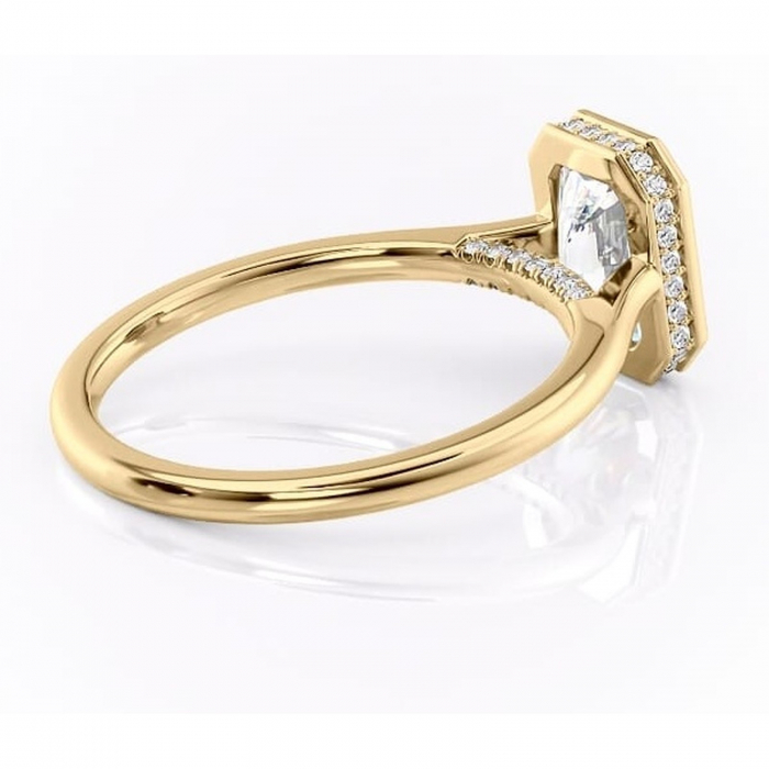 Inel de logodnă Wisteria din aur Galben 14kt cu moissanite tăietură radiantă – Solitar rafinată pentru profil înalt | Personalizează și configurează gratuit online [3]