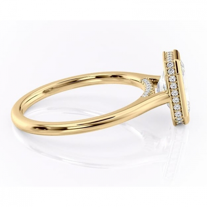 Inel de logodnă Wisteria din aur Galben 14kt cu moissanite tăietură radiantă – Solitar rafinată pentru profil înalt | Personalizează și configurează gratuit online [2]