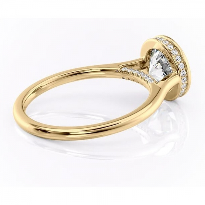 Inel de logodnă Wisteria din aur Galben 14kt cu moissanite tăietură rotundă – Solitar rafinată pentru profil înalt | Personalizează și configurează gratuit online [3]