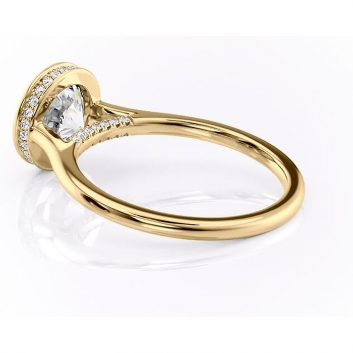 Inel de logodnă Wisteria din aur Galben 14kt cu moissanite tăietură rotundă – Solitar rafinată pentru profil înalt | Personalizează și configurează gratuit online [5]