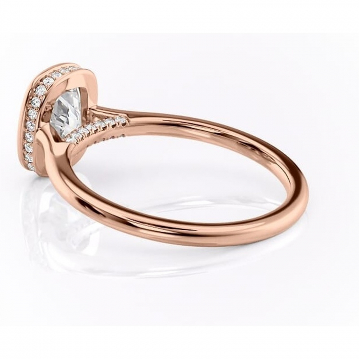 Inel de logodnă Wisteria din aur Rose 14kt cu moissanite tăietură asscher – Solitar rafinată pentru profil înalt | Personalizează și configurează gratuit online [5]