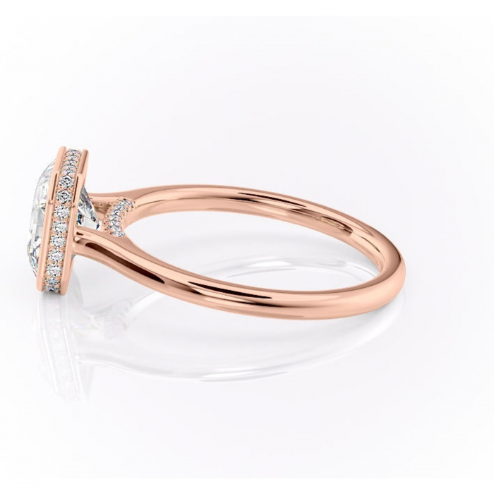 Inel de logodnă Wisteria din aur Rose 14kt cu moissanite tăietură asscher – Solitar rafinată pentru profil înalt | Personalizează și configurează gratuit online [6]
