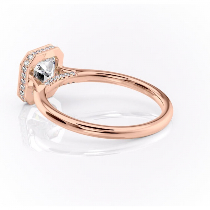 Inel de logodnă Wisteria din aur Rose 14kt cu moissanite tăietură asscher – Solitar rafinată pentru profil înalt | Personalizează și configurează gratuit online [5]