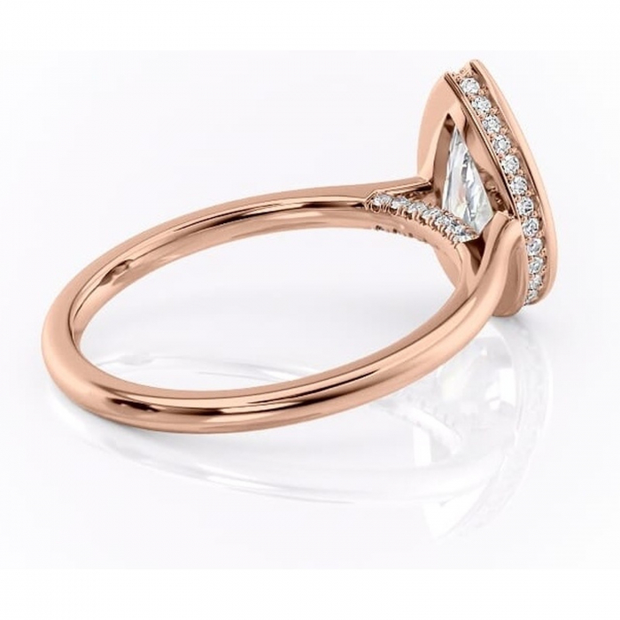 Inel de logodnă Wisteria din aur Rose 18kt cu moissanite tăietură pară – Solitar rafinată pentru profil înalt | Personalizează și configurează gratuit online [3]